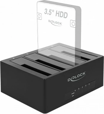Docking stacion USB Type-C DeLOCK, 4x SATA HDD/SSD 2.5/3.5 inç, 5 Gbps, e zezë