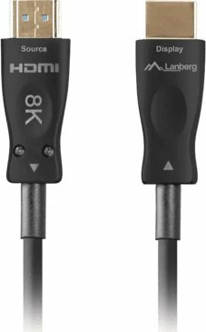 Kabllo HDMI Lanberg CA-HDMI-30FB-0100-BK 10 m HDMI 2.1 AOC 8K, e zezë, në bobinë