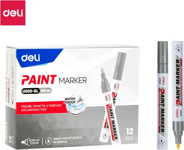 Deli Paint Marker Silver 1/12 U500-Sl