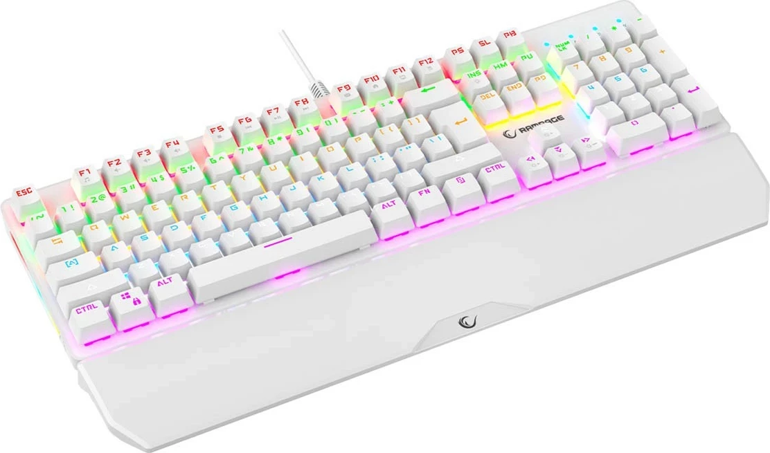 Tastierë mekanike Rampage KB-R86 UMBRA, Blue Switch, RGB, e bardhë
