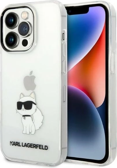 Mbështjellës Karl Lagerfeld Choupette për iPhone 14 Pro, Transparent