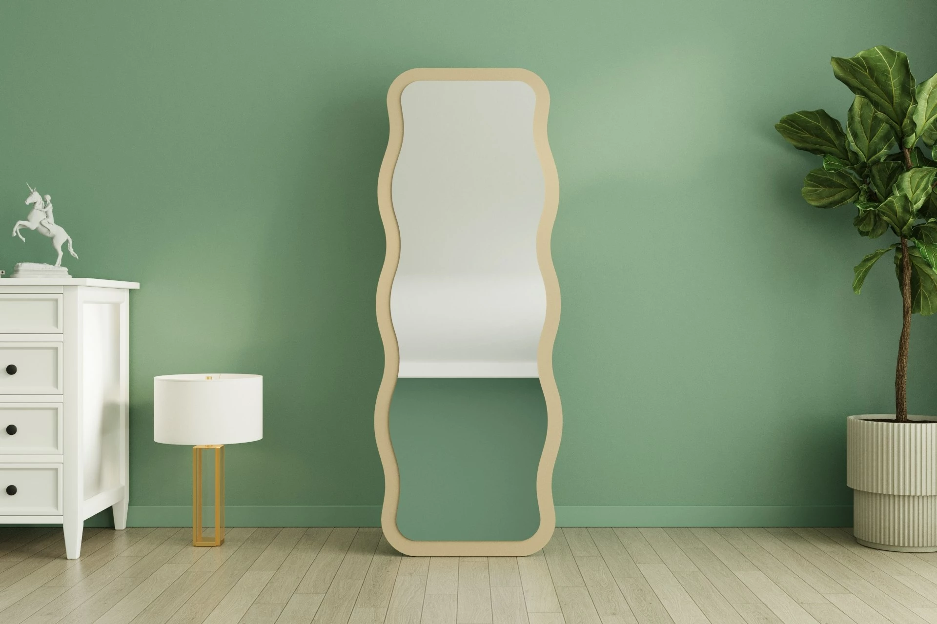 Pasqyrë dekorative Skye Decor, ngjyrë rëre, Aror