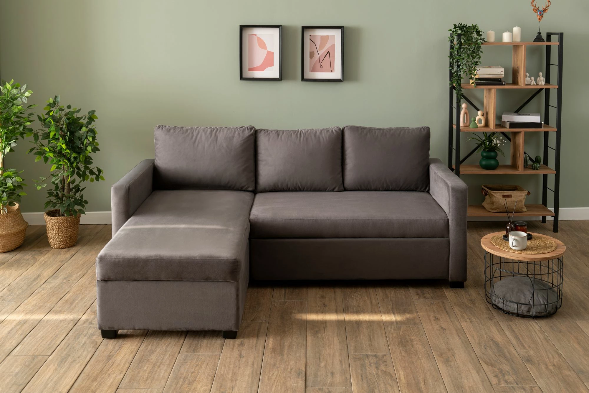Kënd-sofë krevati Atelier del Sofa, gri, Kado