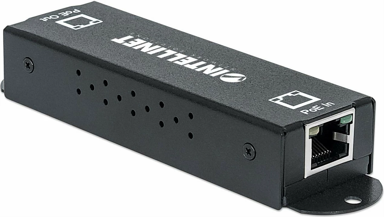 Zgjerues PoE+ Gigabit Intellinet 560962, 2x RJ45, IEEE 802.3at/af, metal, i zi