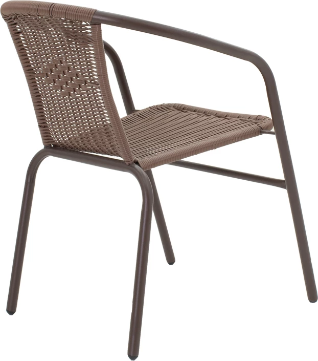 Set tavoline me karrige Obbi-Watson, 3 copë, metal-pe rattan, ngjyrë kafe, 60x60x70cm