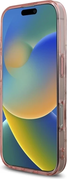 Mbështjellës Guess IML Peony On 4G Background MagSafe për iPhone 16 Pro, Rozë