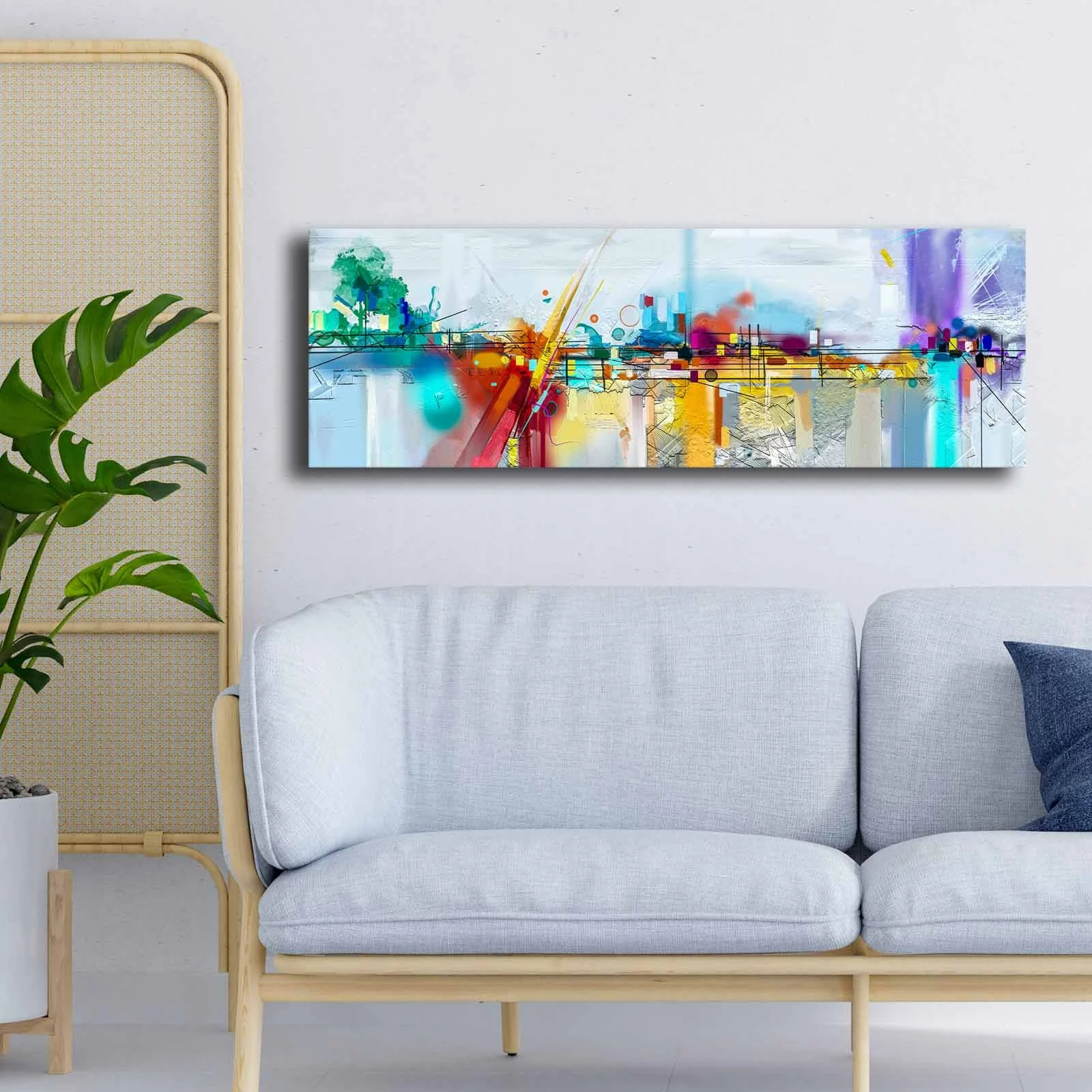 Pikturë dekorative në kanavacë, shumëngjyrëshe, 30x90cm, 3090NISC-012