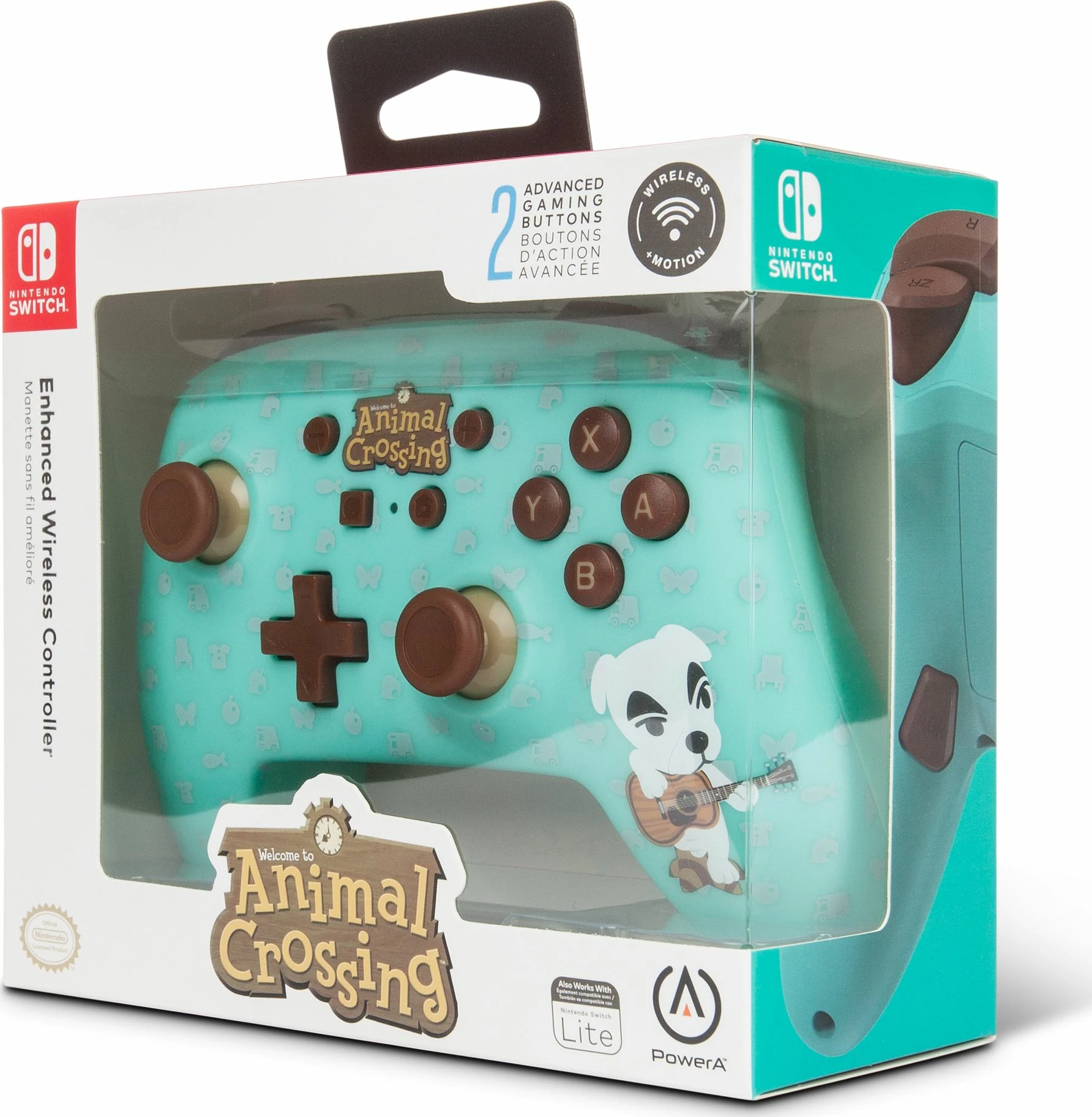 Kontroller wireless PowerA Enhanced Animal Crossing 1515668-01 për Nintendo Switch/Switch OLED, turkez