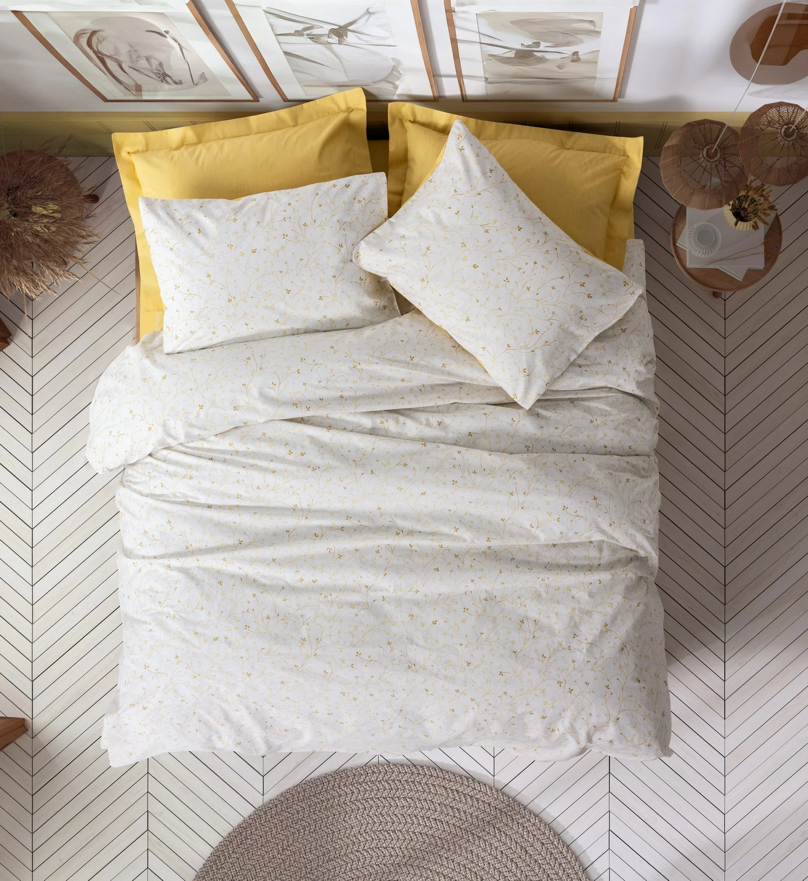 Set mbulesë jorgan për teke XXL, ngjyrë mustard, L'essentiel, Tiny
