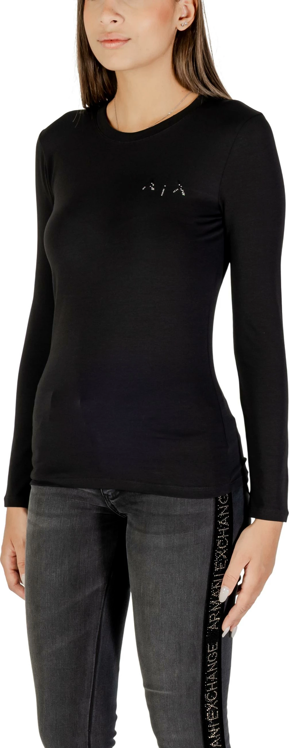 Maicë me mëngë të gjata për femra Armani Exchange XW001353 AF17173, e zezë [Madhësia: S]