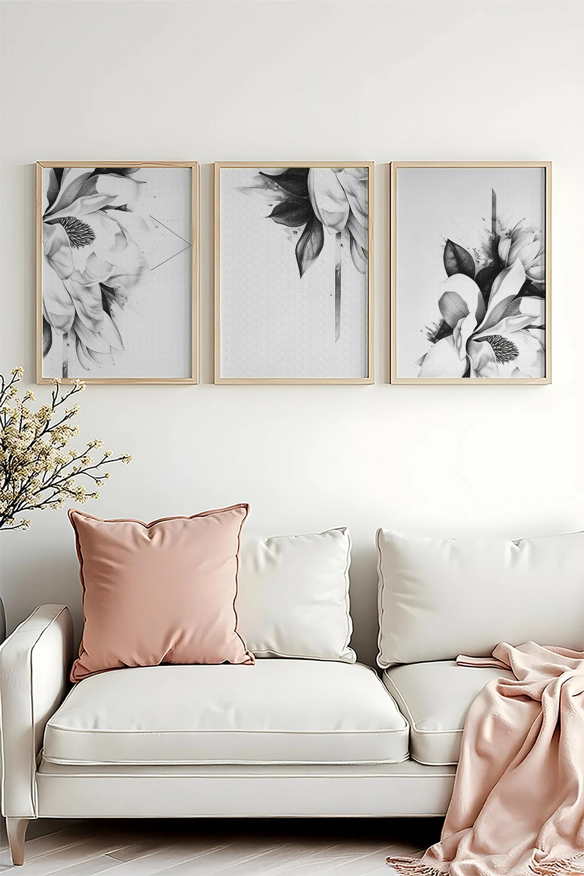 Set pikturash dekorative me kornizë, MDF, shumëngjyrëshe, Wallity, Huhu479, 20x30cm (3 copë)