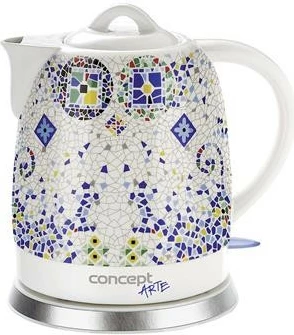 Ibrik elektrik qeramike Concept RK0020, 1.5L, dekorativ, bardhë