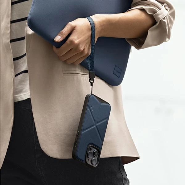 Mbështjellës UNIQ Transforma Magclick Charging për iPhone 14 Pro, silikon, blu