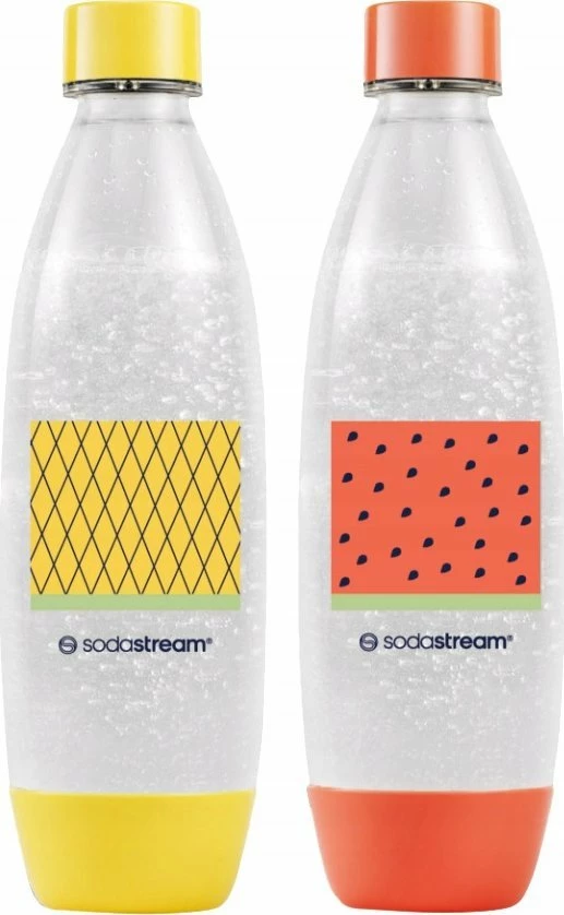 Shishe karbonizimi SodaStream Fuse WaterPomelo 1L, 2 copë, verdhë/kuqe