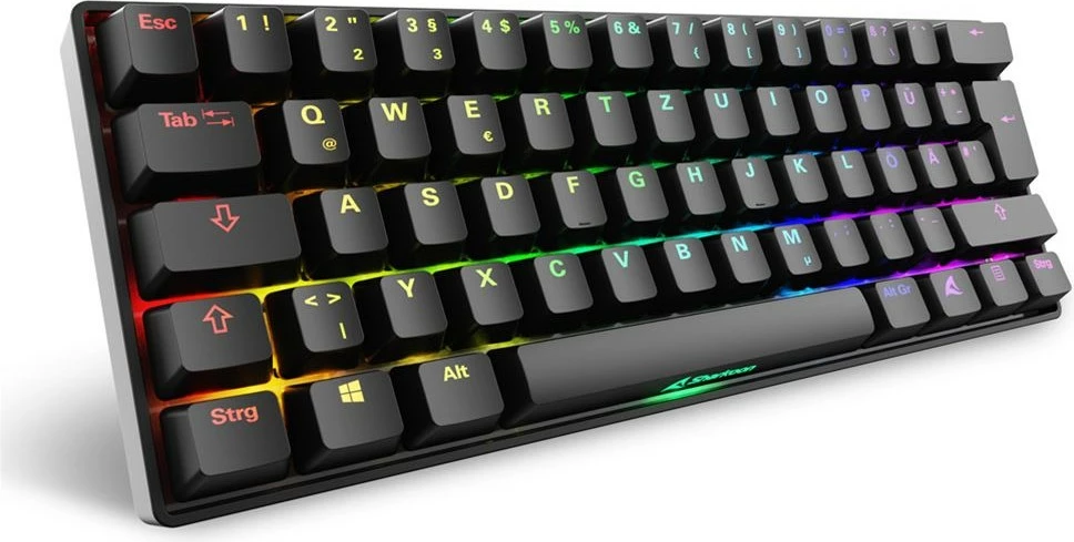 Tastierë gaming Sharkoon Skiller SGK50S4 Gen2, RGB, e zezë-verdhë