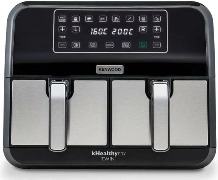 Fritëz me ajër Kenwood HFM20.000MB Twin 2x4L 8L total, dual-zone, e zezë/argjend