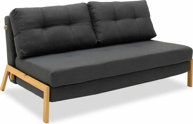 Karrige krevate Fancy, material stof, ngjyrë gri e errët, 150x92x77cm