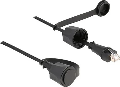 Kabllo rrjeti DeLOCK Cat6 RJ45-RJ45 1m, S/UTP (STP), IP68 outdoor, e zezë