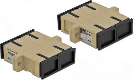 Kupler fiber optike DeLOCK SC Duplex Female-Female, 4 copë, Beige