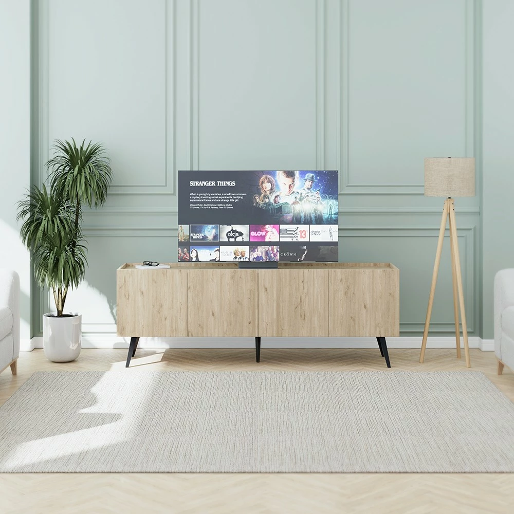 Komodë për TV, ngjyrë lisi, Hanah Home, Tvc-740-Ff-1