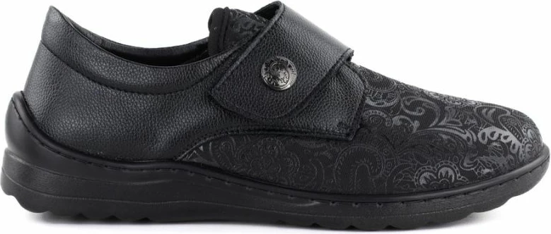 Këpucë lëkure me Velcro Unisoft 8435, të zeza