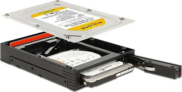 Mobile rack DeLOCK 47224 për HDD/SSD 2.5" SATA, hot-swap, 6 Gbit/s, i zi