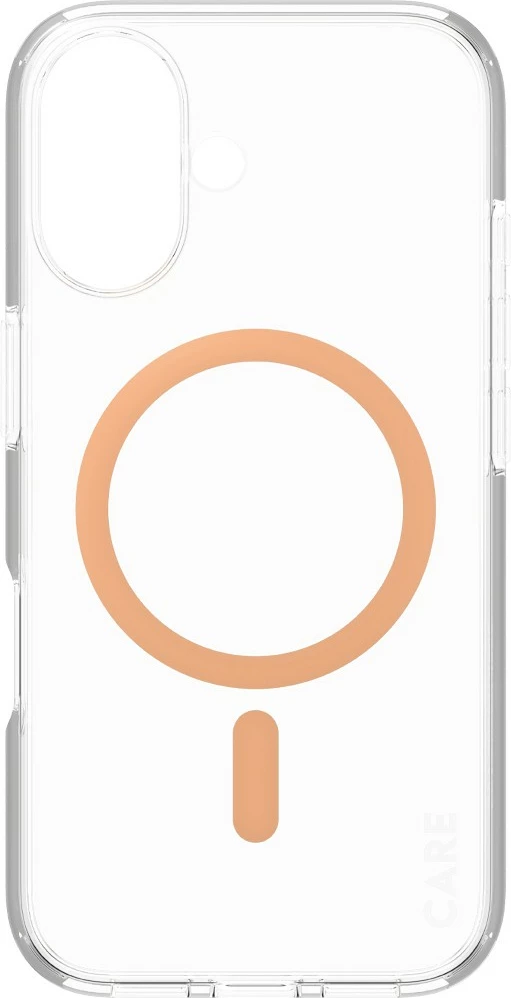 Mbështjellës PanzerGlass CARE Case Flagship Peachy MagSAFE për iPhone 16, transparent