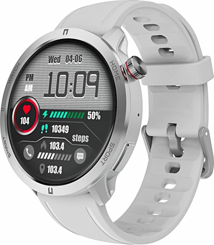Smartwatch unisex Rubicon, e bardhë/argjend