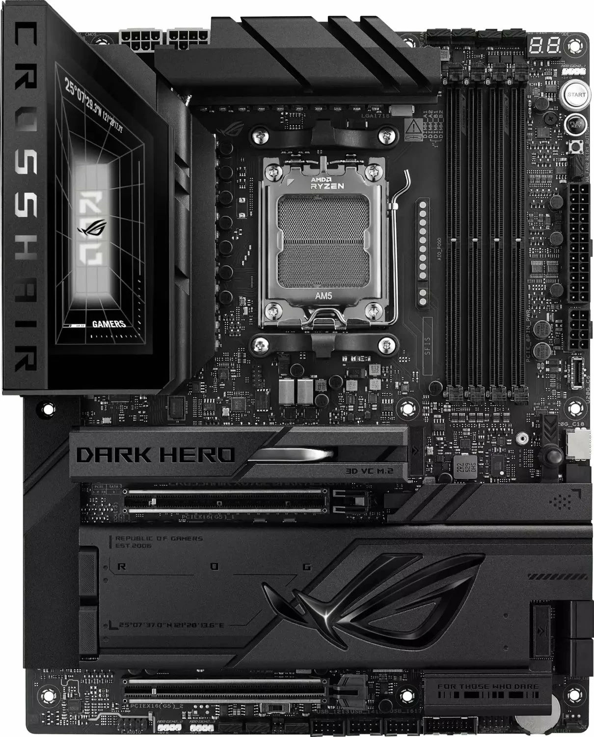 Pllakë amë Asus ROG Crosshair X870E Dark Hero, ATX, DDR5 deri 256GB, WiFi 7/Bluetooth, e zezë