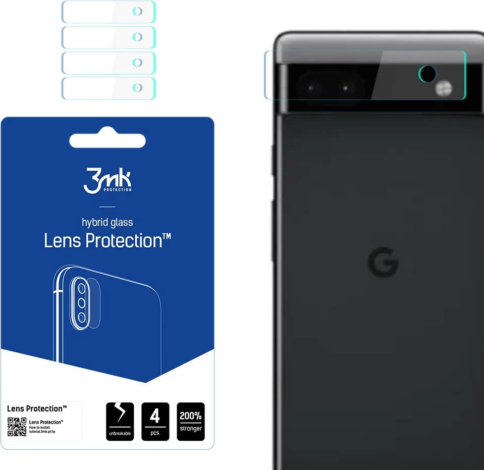 Xham mbrojtës kamerë 3mk Protection Lens Protection për Google Pixel 6a, Transparent