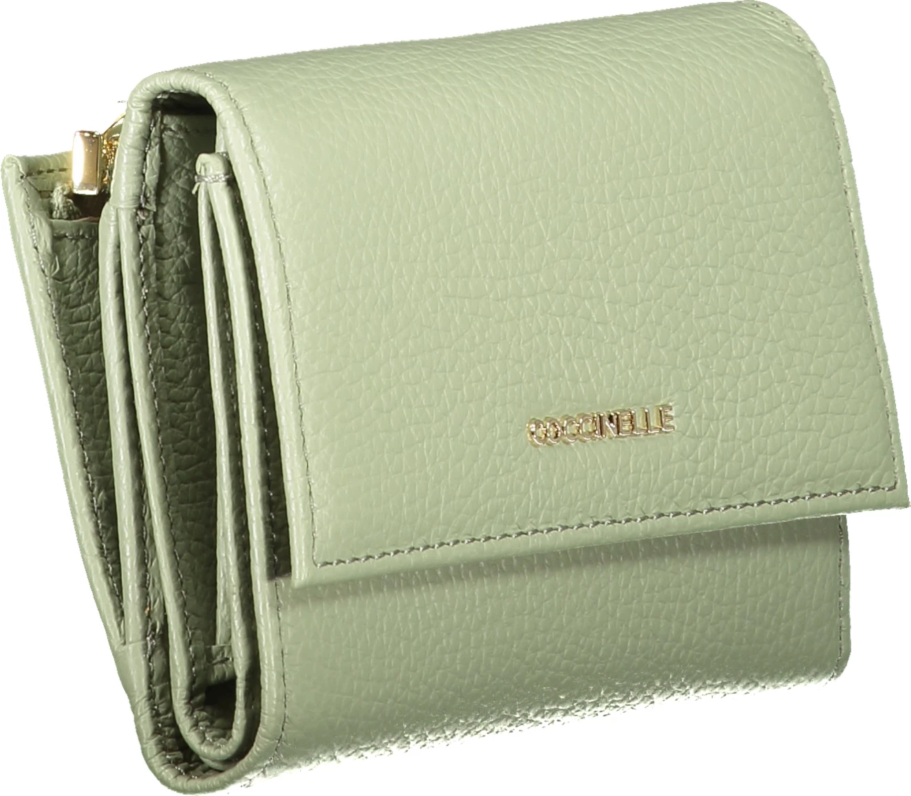 Portofol për femra COCCINELLE Metallic Soft Wallet, e gjelbër