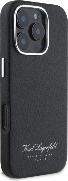 Mbështjellës Karl Lagerfeld Hotel RSG për iPhone 16 Pro Max, i zi