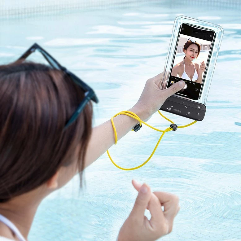 Mbështjellës universal Baseus Let's go Slip Cover Waterproof Bag për celular deri 7.2 inç, IPX8, Bardhë