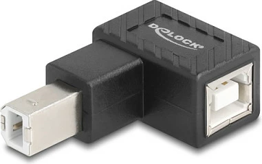 Adapter USB DeLOCK 67204, USB Type-B mashkull në USB Type-B femër 90°, i zi