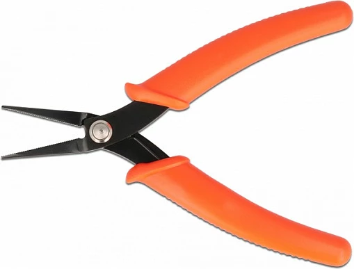 Pinca hundëgjata DeLOCK 142 mm, doreza plastike të izoluara, portokalli