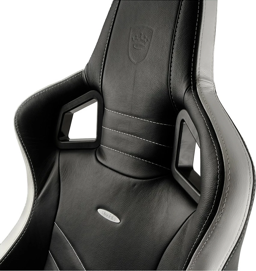 Karrige gaming Noblechairs EPIC, lëkurë e vërtetë, zezë/bardhë/kuqe