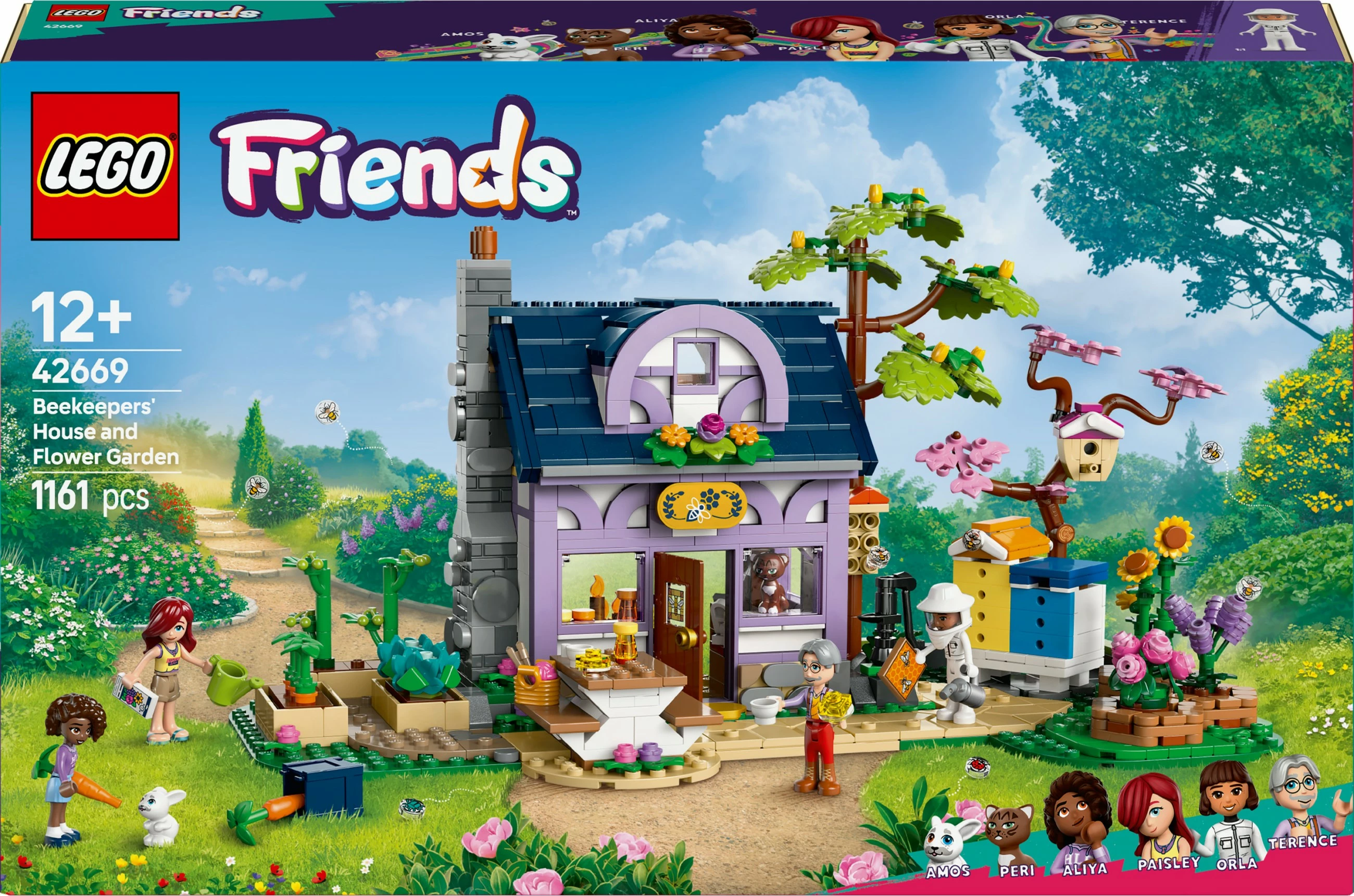 Set ndërtimi LEGO Friends 42669, shtëpia dhe kopshti i luleve të bletarëve, 1161 pjesë, shumëngjyrësh