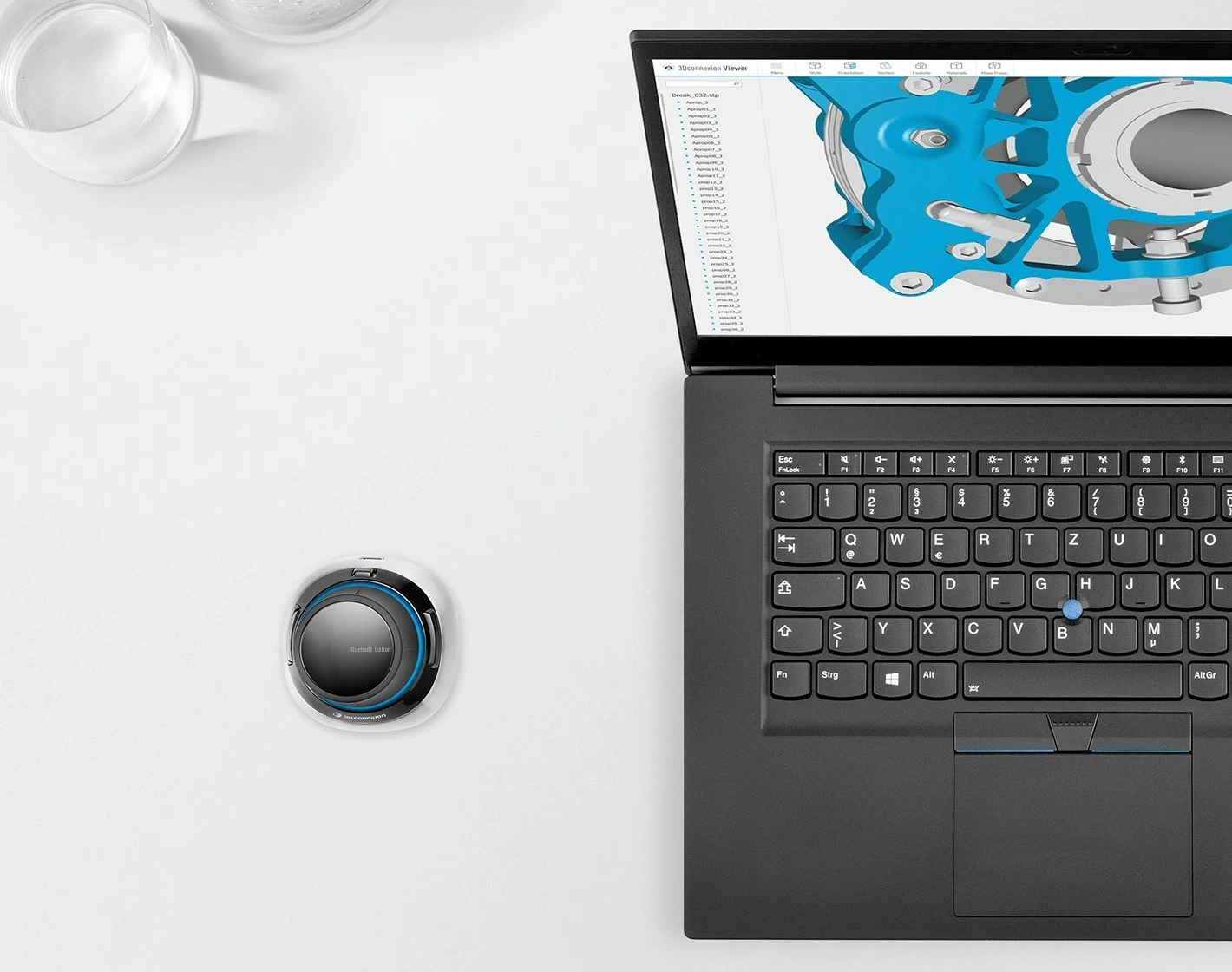 SpaceMouse Wireless Kit 2 3Dconnexion, i djathtë, optik, RF Wireless + Bluetooth + USB Type-A, e zezë