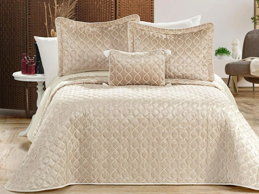 Set mbulesë dysheku dopio, L'essentiel Brillance, ngjyrë kapuçino