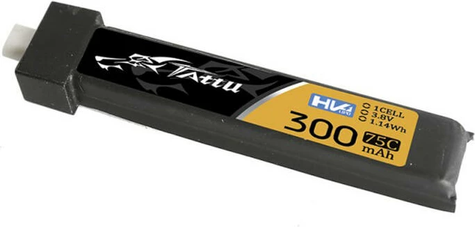 Bateri LiPo Tattu 300mAh 3.8V 75C 1S1P HV BT2.0, set 5 copë