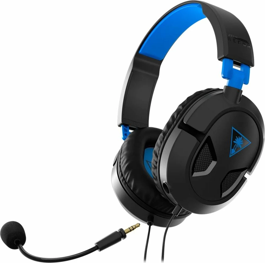 Kufje gaming Turtle Beach Recon 50 PS4/PS5, 3.5mm, stereo, me mikrofon të heqshëm, zi/kaltër