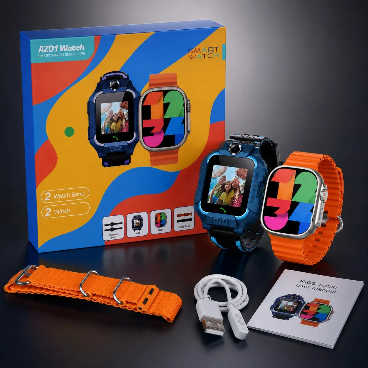 Set Smartwatch AZ01 - Kids&Të rritur