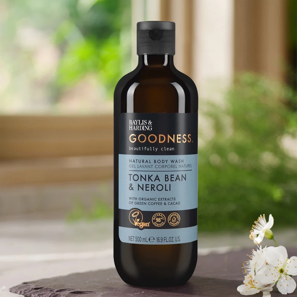 Xhel për dush Bayliss & Harding GOODNESS TONKA BEAN & NEROLI, 500 ml 