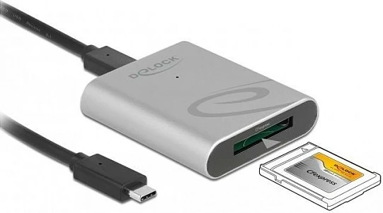 Lexues kartelash DeLOCK CFexpress USB-C, USB 3.2 Gen 1, 10 Gbit/s, alumini, Silver