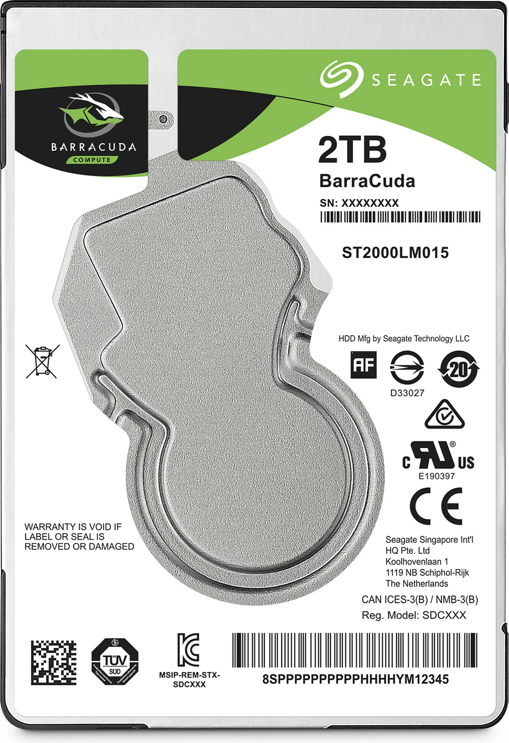 Hard disk Seagate Barracuda 2.5", 2 TB, 5400 RPM, 128 MB