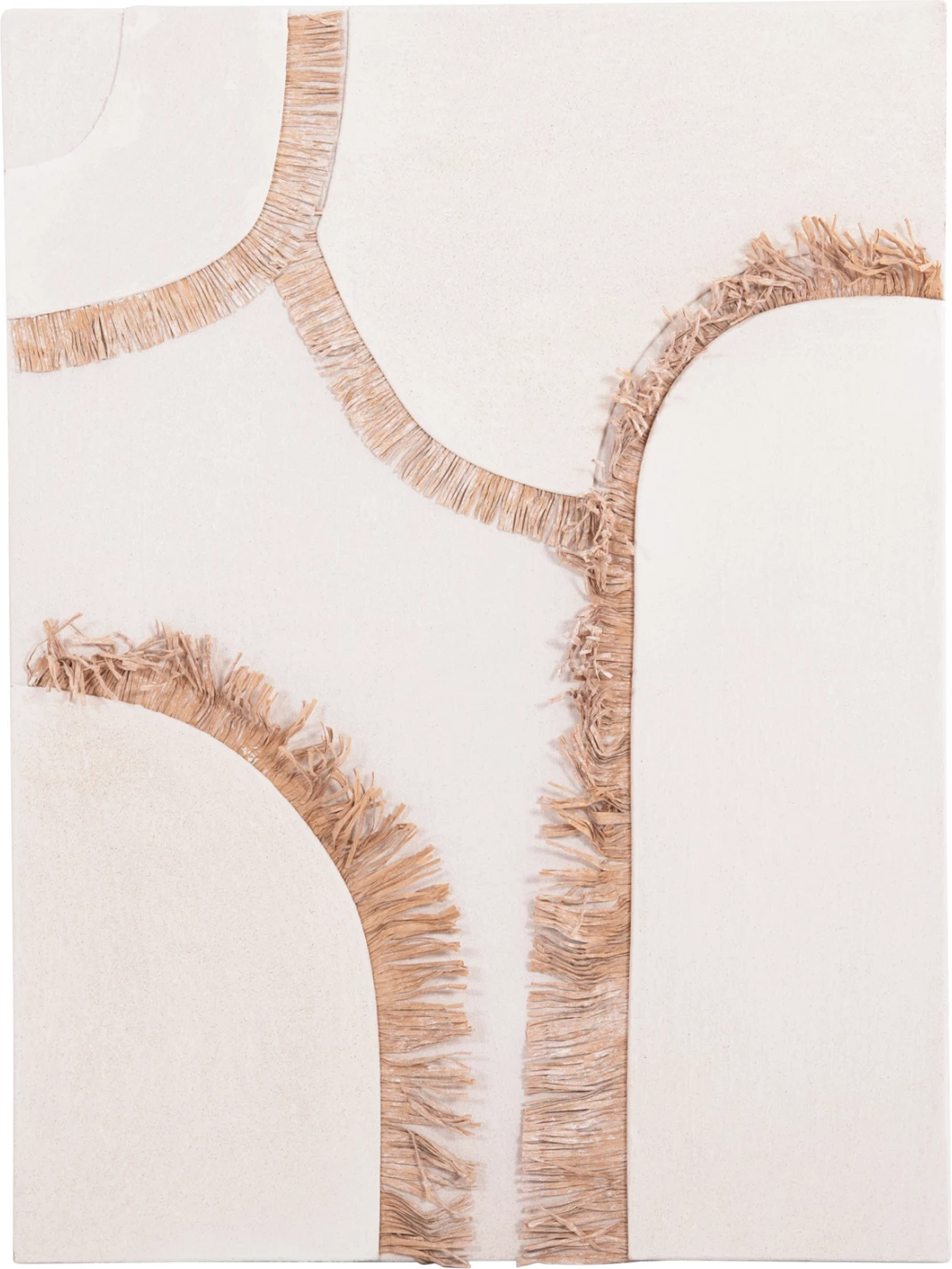 Panel dekorativ për mur, seri Santorini, FH4532, MDF, ngjyrë e bardhë e çelët, dekor në bezhë, 60x4.5x80 cm