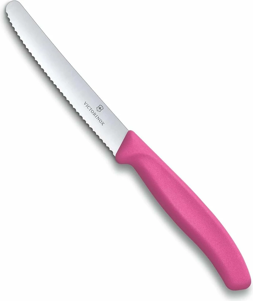 Thikë për domate Victorinox SwissClassic, e valëzuar, e pembe