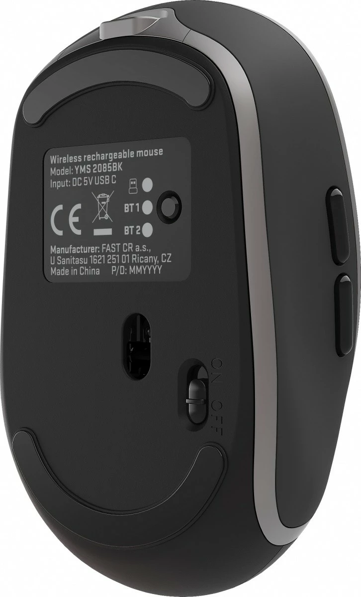 Maus wireless YENKEE NOBLE YMS 2085BK, 5 butona, 2400 DPI, i zi/gri