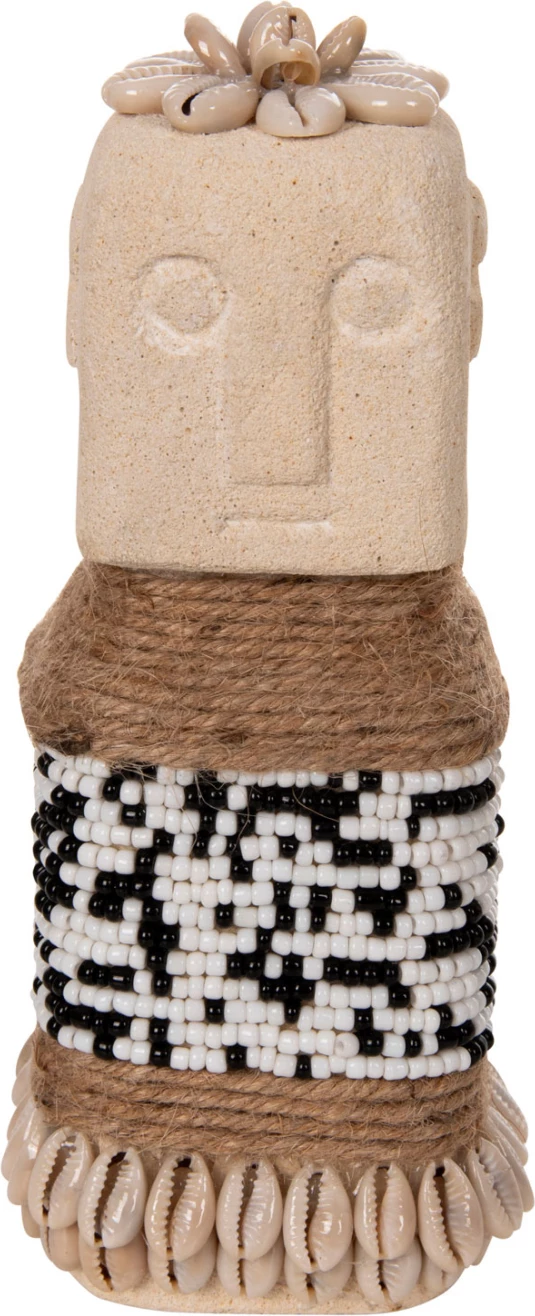 Statujë tavoline SUMBA FH4309 prej guri të bardhë paras-rruaza-litar bar deti 7x7x17Hcm