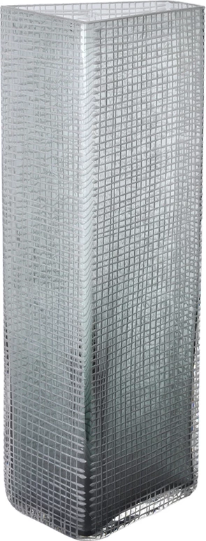 Vazo e gjatë prej qelqi, ngjyrë gri, GRAVIR GREY, 16x12x44cm